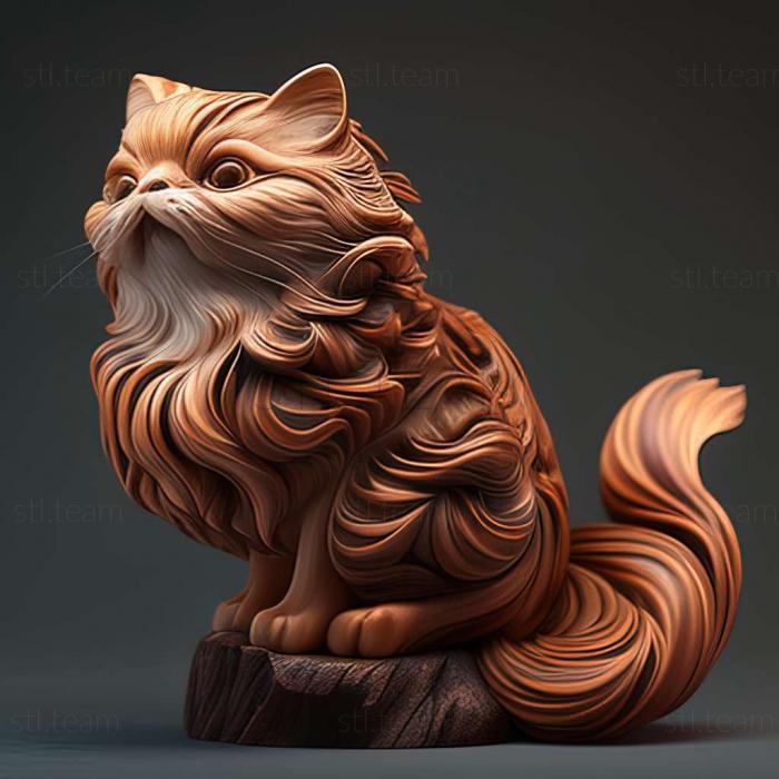 3D модель Азиатская полудлинношерстная кошка (STL)